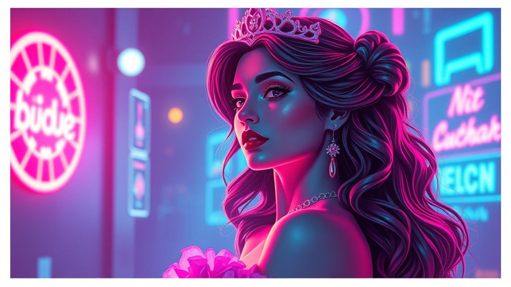 Synthwave Princess in Neon Retro Style