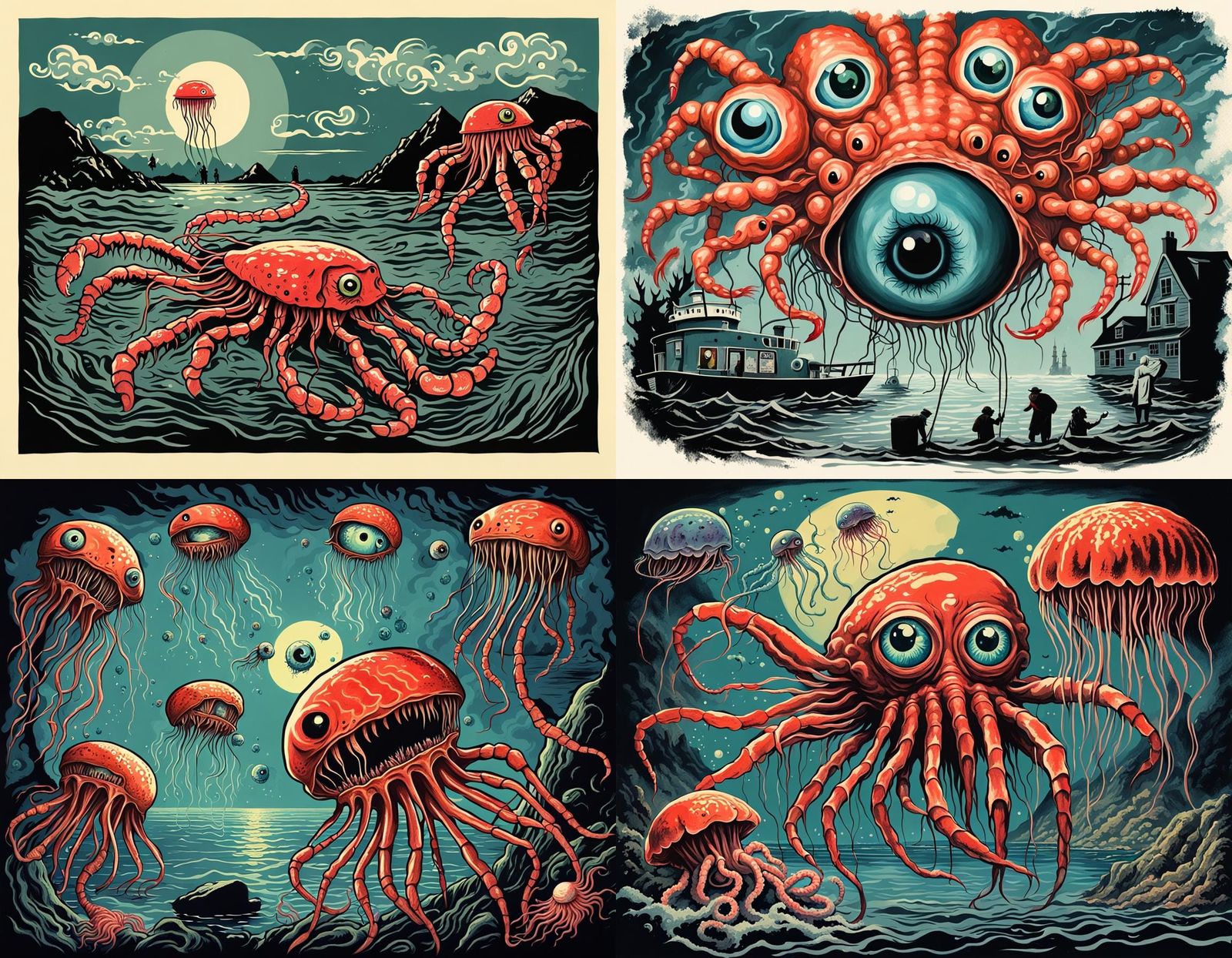 Disturbing Prawn and Jellyfish Horror in Blyton Style