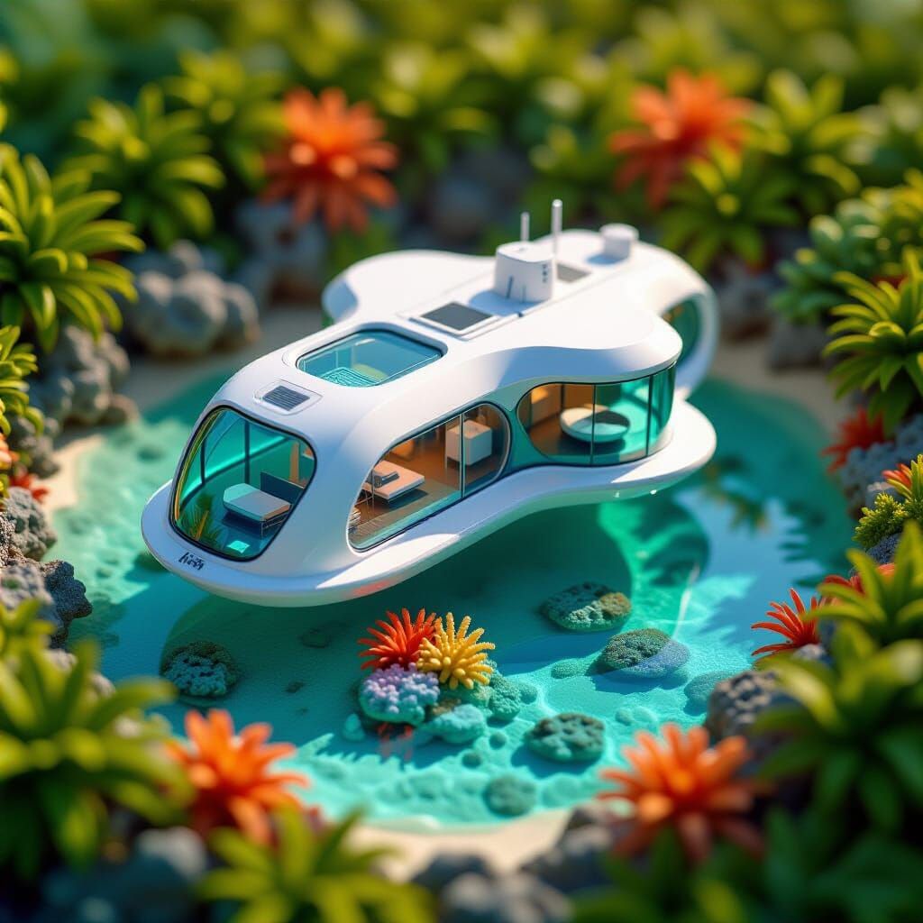Miniature Underwater Lab Inspired by Zaha Hadid