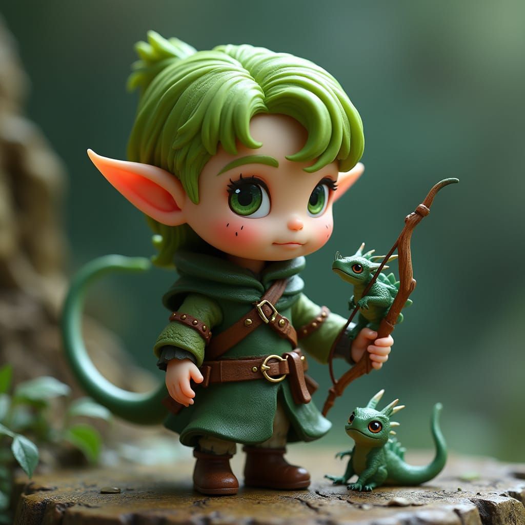 Elfe Dragon in Enchanted Forest