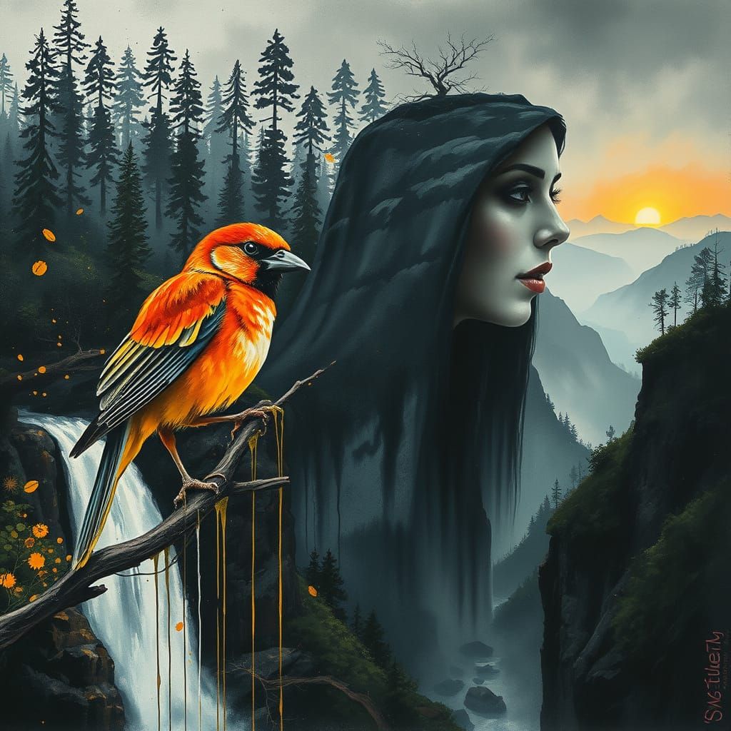 Surreal Landscape: Gritty Street Art Meets Dark Fantasy Eleg...