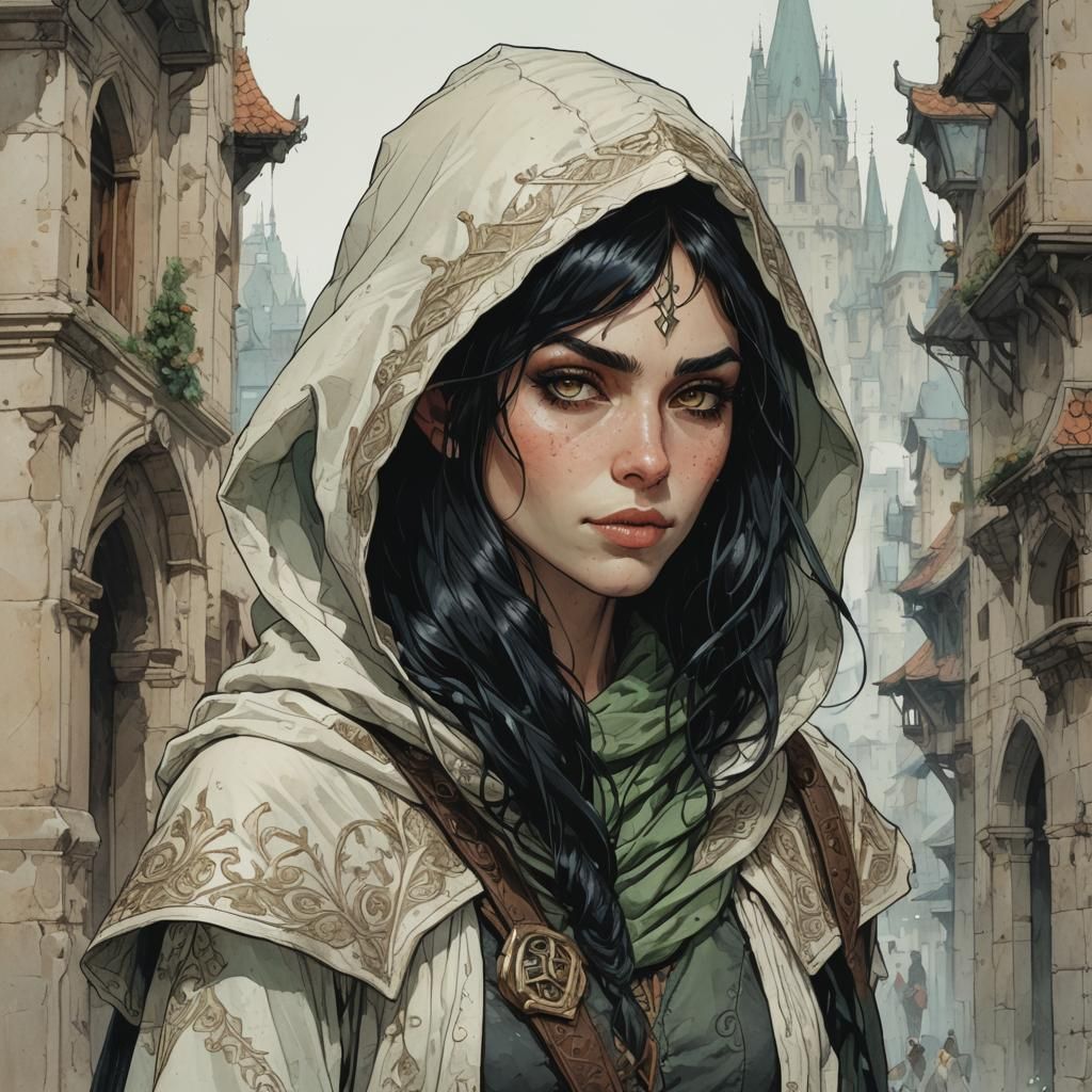 Elven Rogue Portrait in Ornate Detail