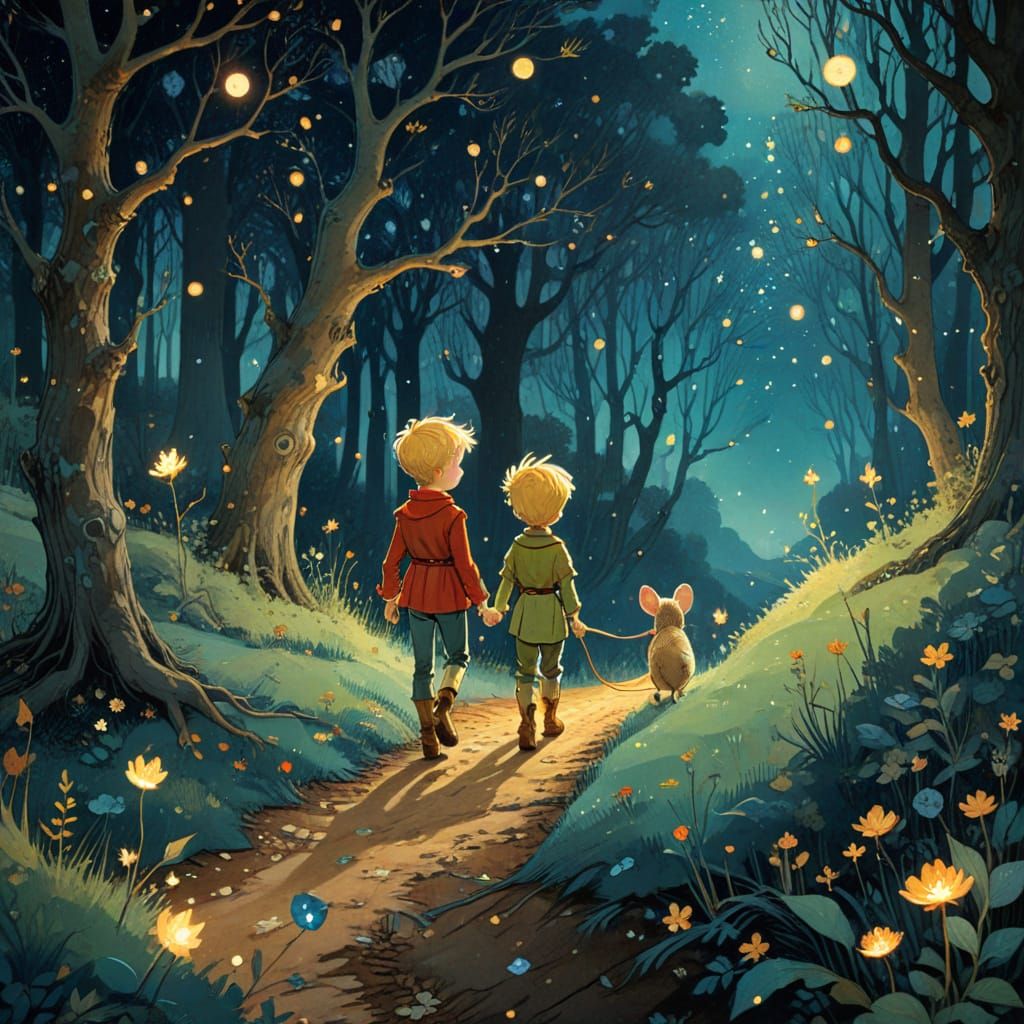 Little Prince and Mouse in Enchanted Forest, Ngai Style