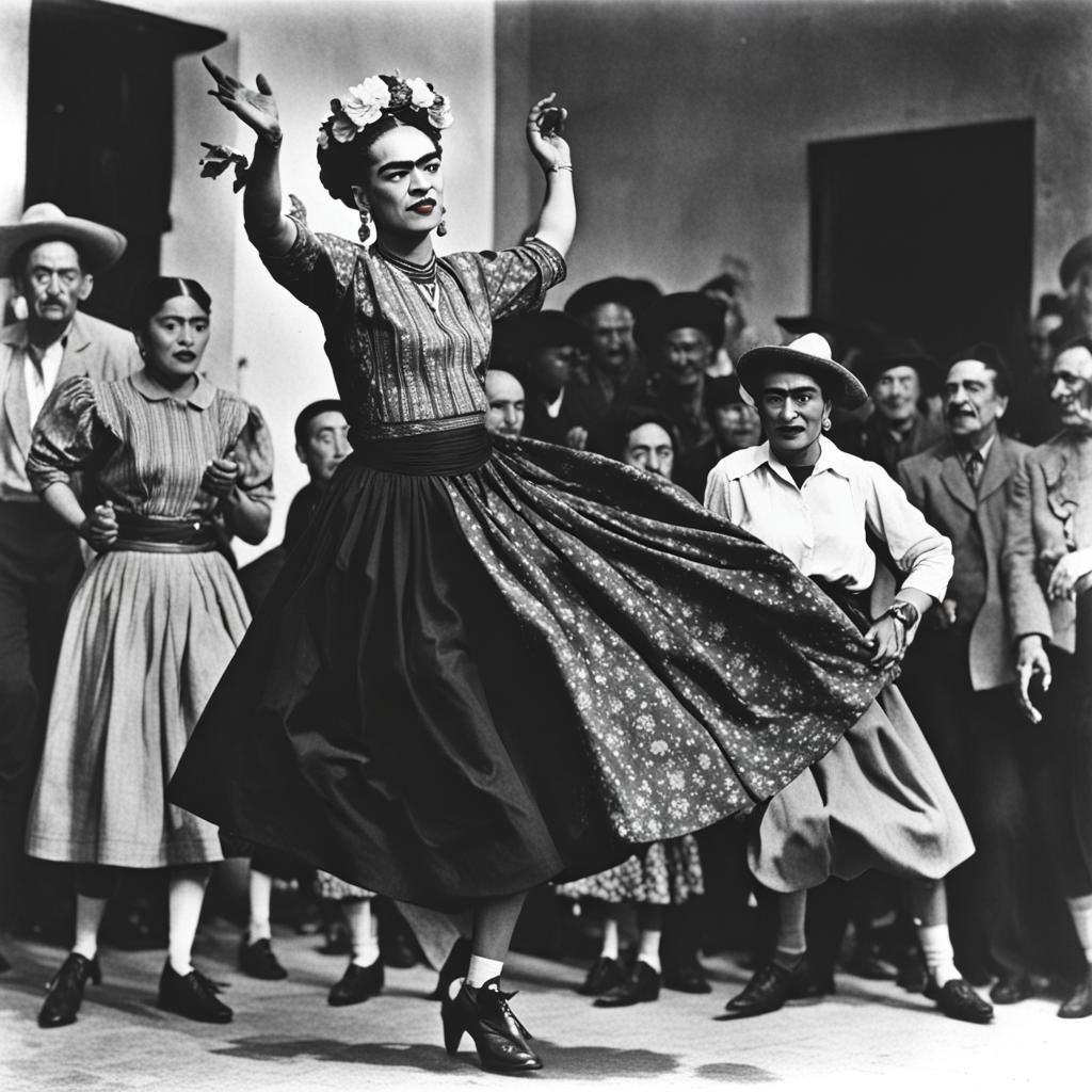 Frida Kahlo Tapdancing: Surreal Portrait