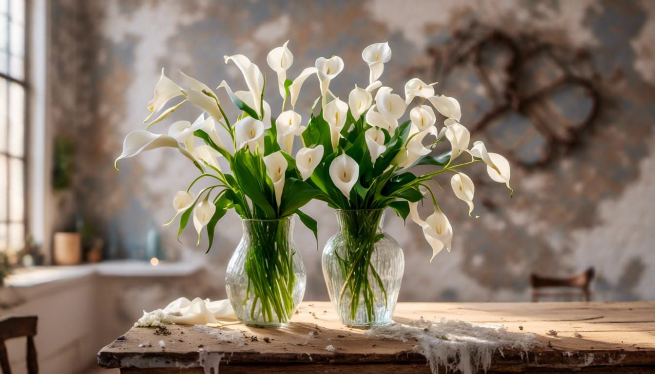 Native American Vase with White Lilies Photo