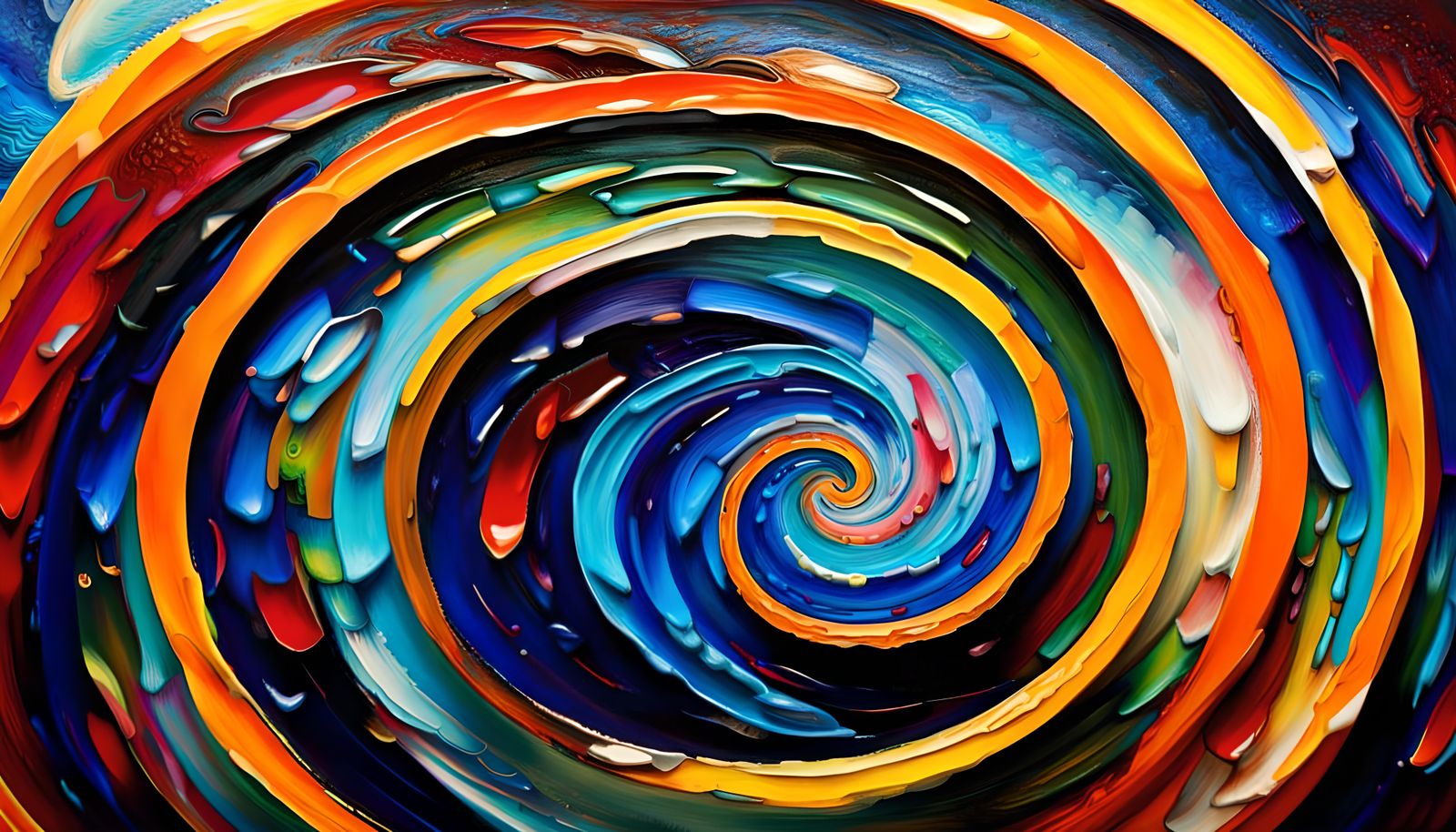 Vibrant Impasto Star-Flower Vortex in Rich Colors