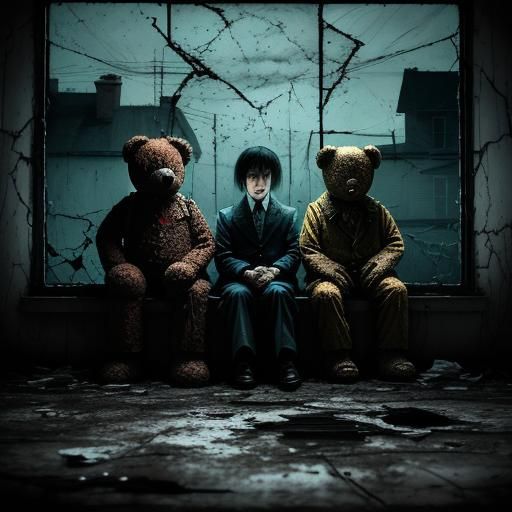 Creepy motel, blood sweat and tears creepy people , torn ted...