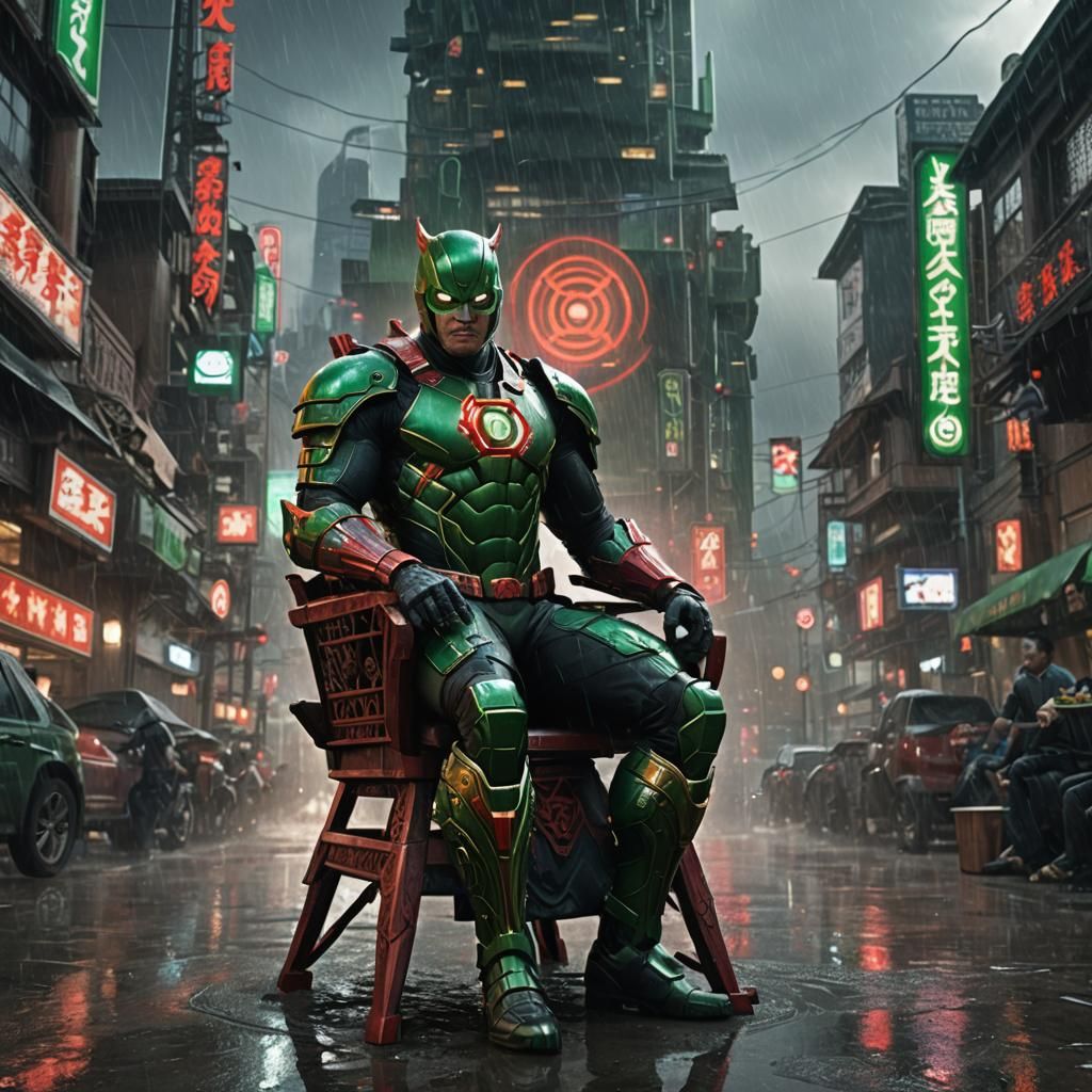 Green Lantern Samurai Armor in Wakanda City