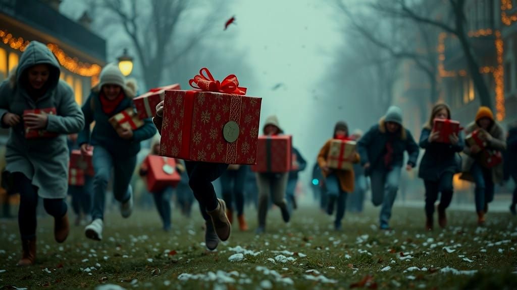 Chasing Holiday Cheer in a Whimsical Scene