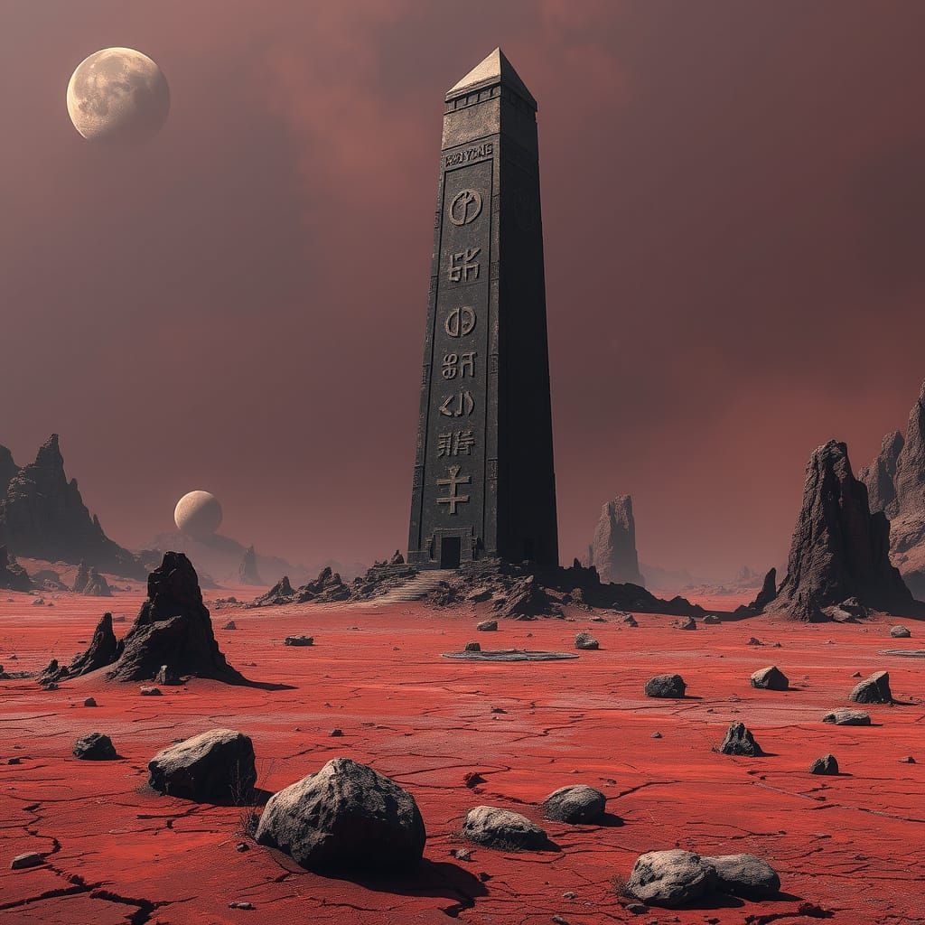 Barren, Desolate Planet Krayiss II Under Dark, Murky Skies