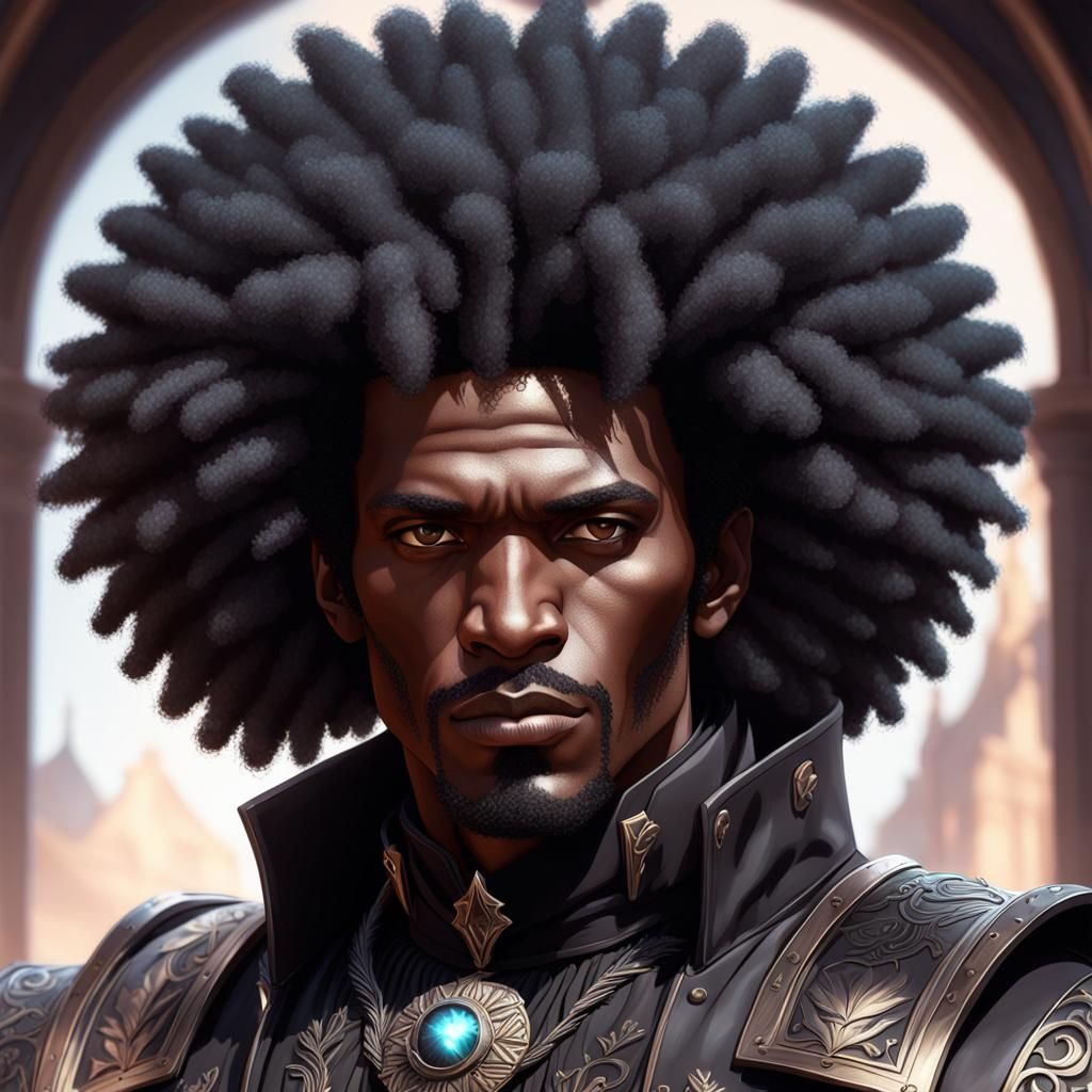 Gothic Black Cowboy Portrait in Detailed Lighting