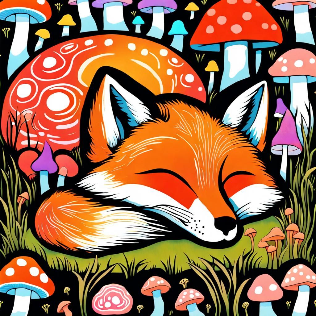 Fox in Apocalyptic City, Psychedelic Art