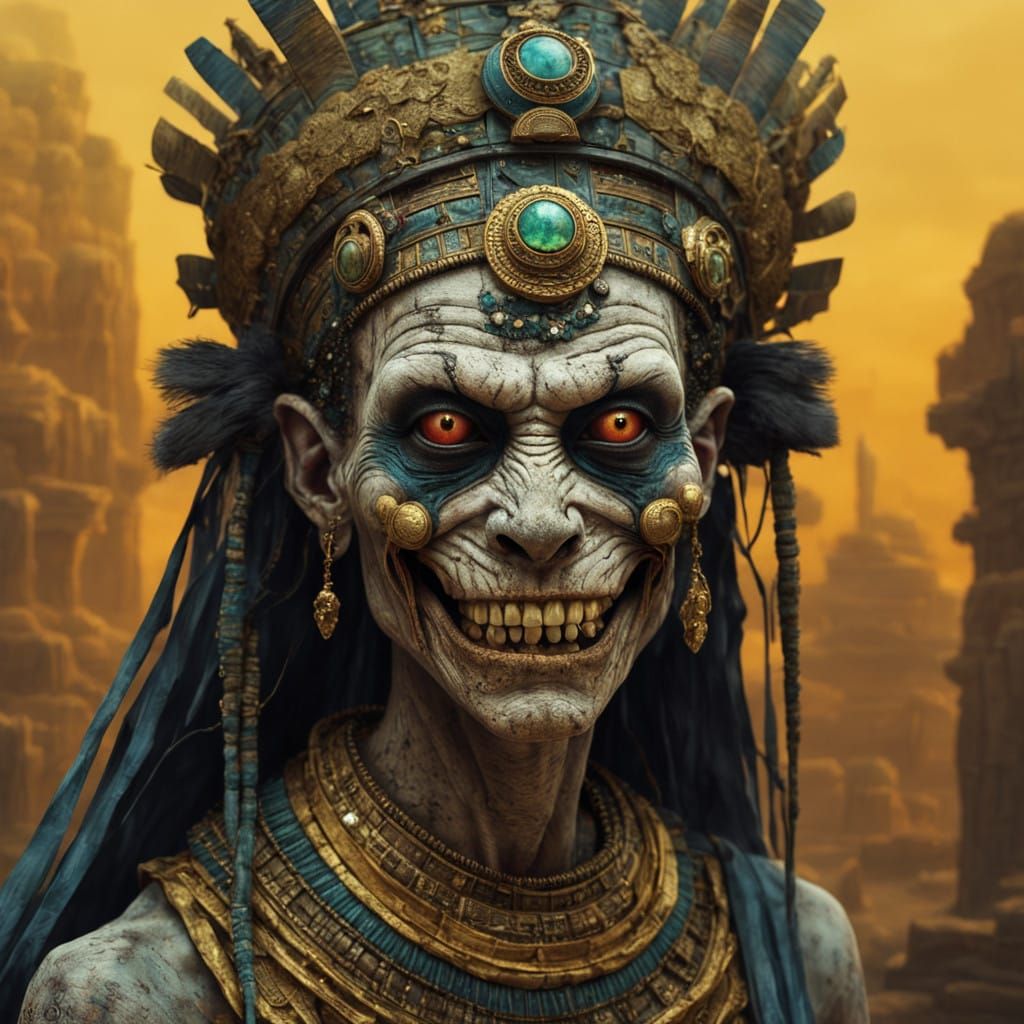 Debased Ancient Egyptian Goddess in a Gruesome, Cyberpunk-In...