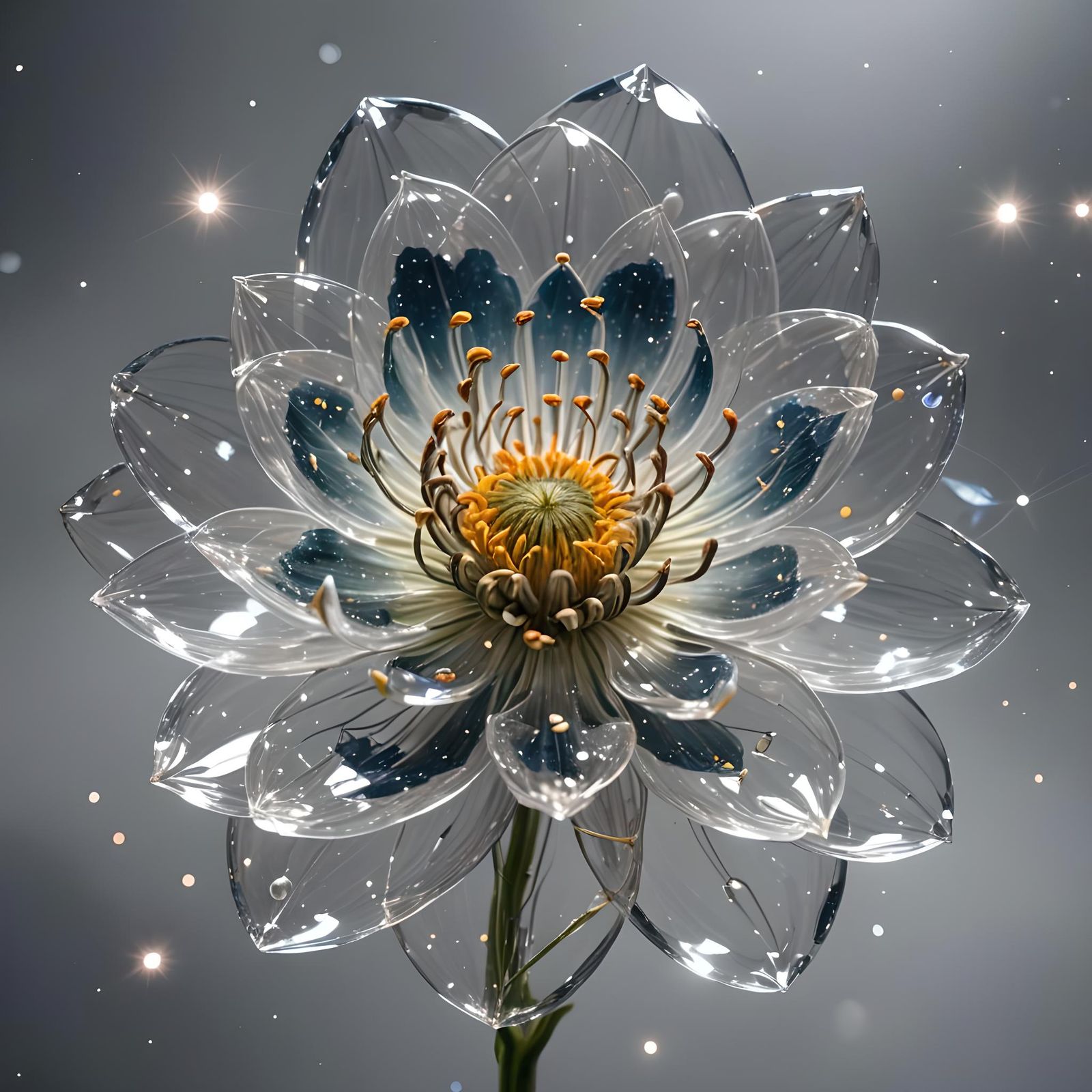 Transparent Space Flower Holding a Universe