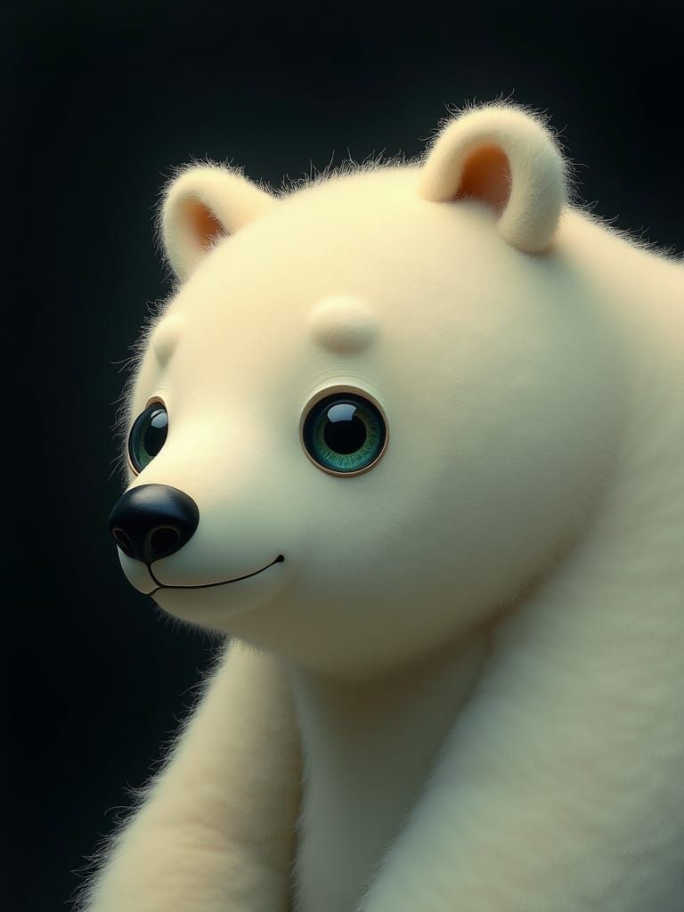 Giant Bear's Face in Nursery Art Style