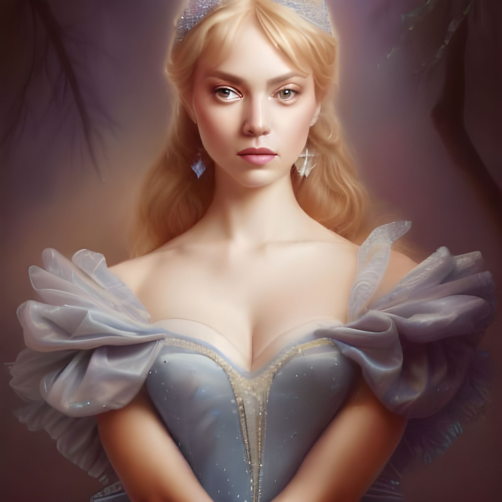 Gorgeous Cinderella at the Ball: Hyperrealistic Portrait
