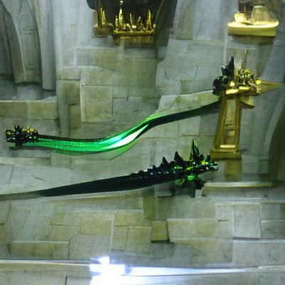 Epic Black and Green Dragon Sword