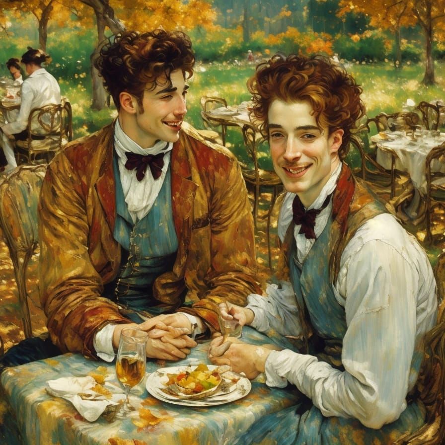 Impressionist Autumn Dinner Party in Wine Country