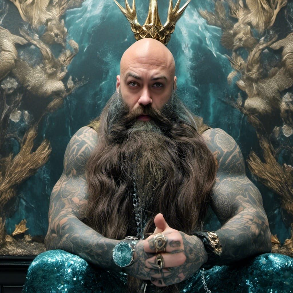 King Triton Hyperrealistic Cosplay Digital Art
