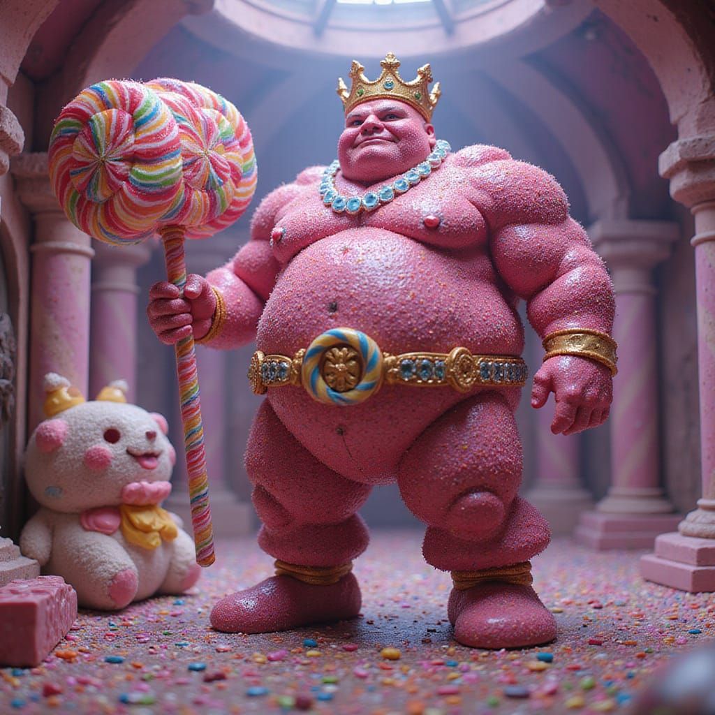 Candy Supervillain with Lollipop Hammer in Candy Lair