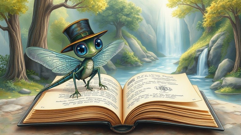 Dragonfly Wedding in Watercolor Style