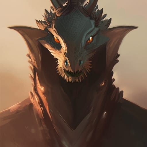 Dragonfolk Warrior Portrait in D&D Style
