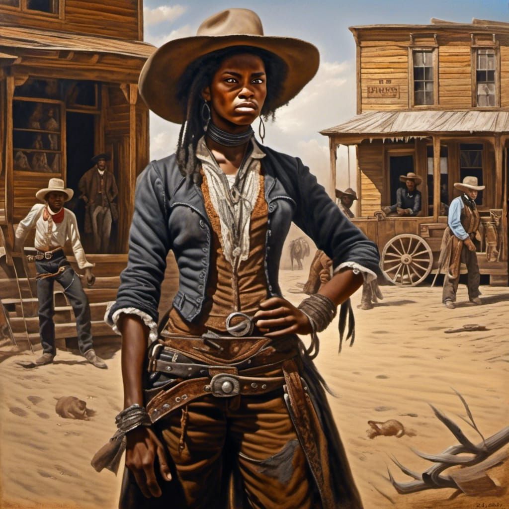 Fierce Black Woman Stands Defiant in Old West Town