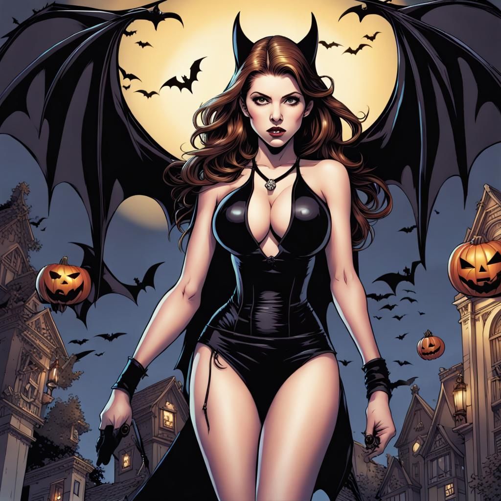 Anna Kendrick in Gothic Comic Book Art