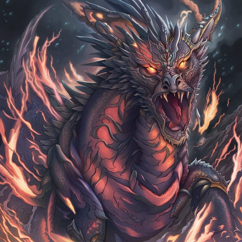 Majestic Lightning Dragon in Electric Storm