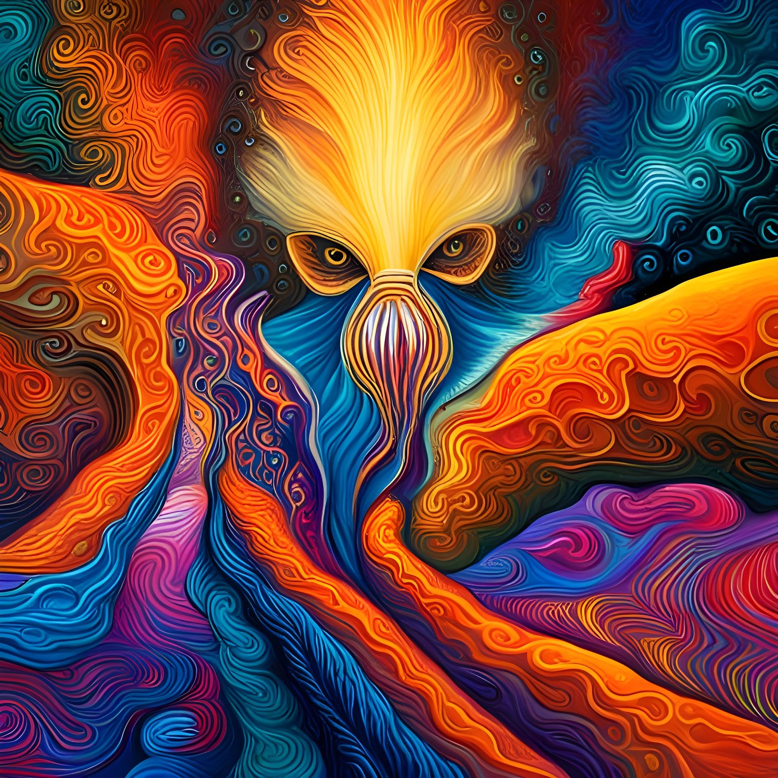 Psychedelic Galaxies in Expressionist Style