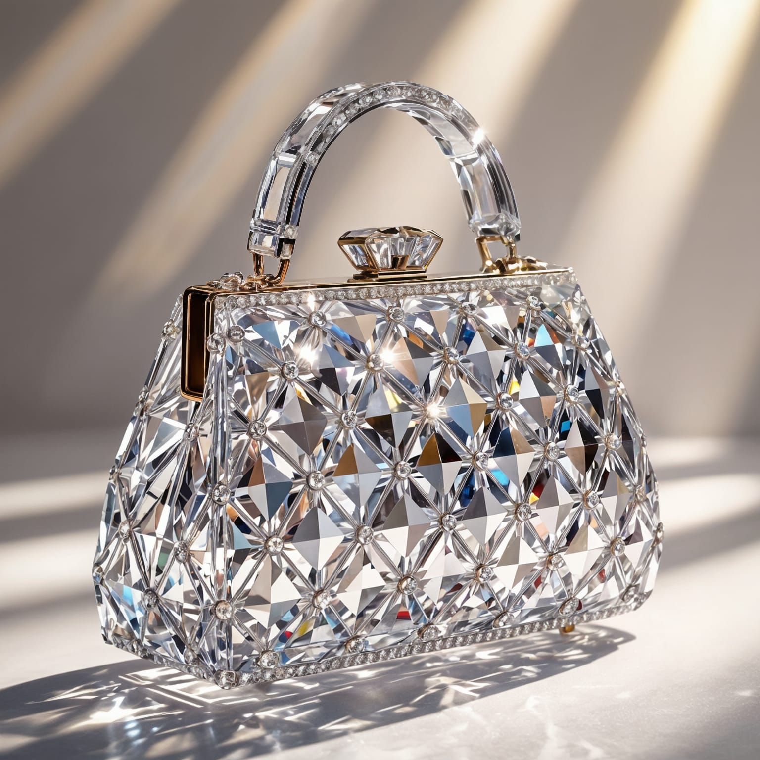 Elegant Crystal Handbag Made of Glass
