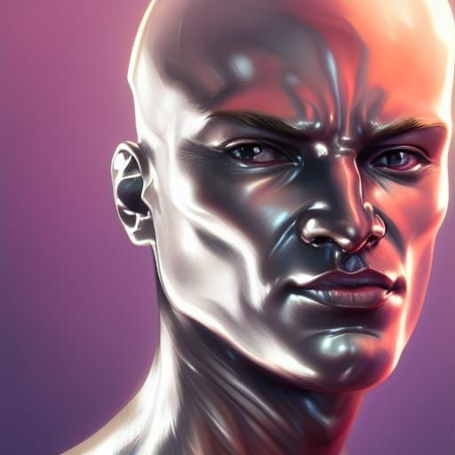 Silver Surfer Portrait in Artgerm Style