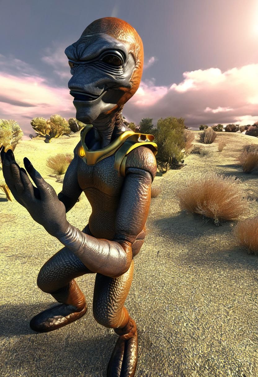 Photorealistic Aliens in Subdued Eldritch Lighting