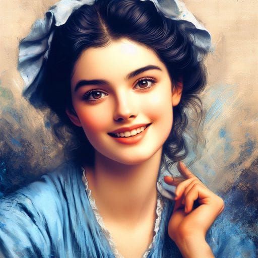 Beautiful French Woman in 19th Century Style