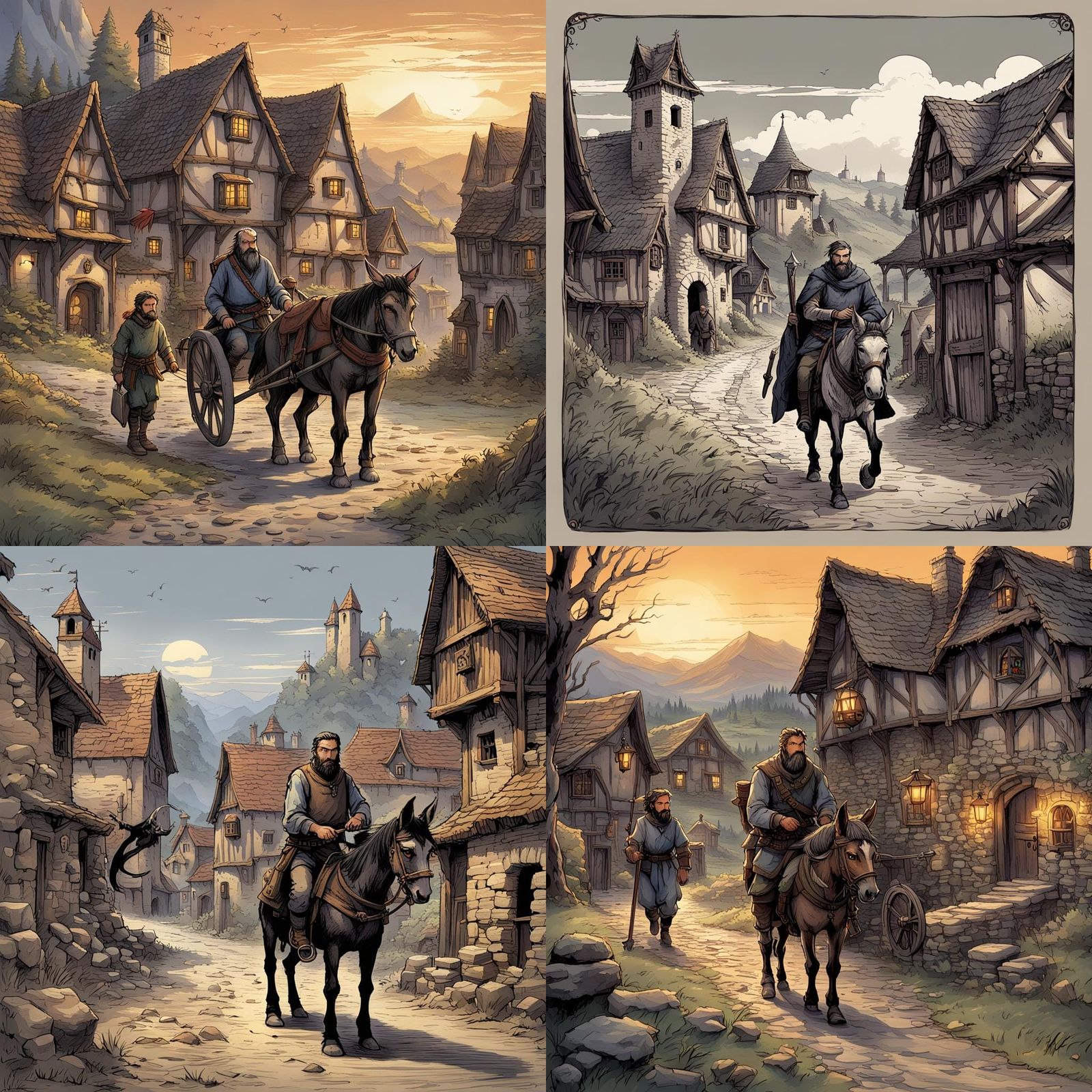 Medieval Traveler Seeks Shelter at Village Inn