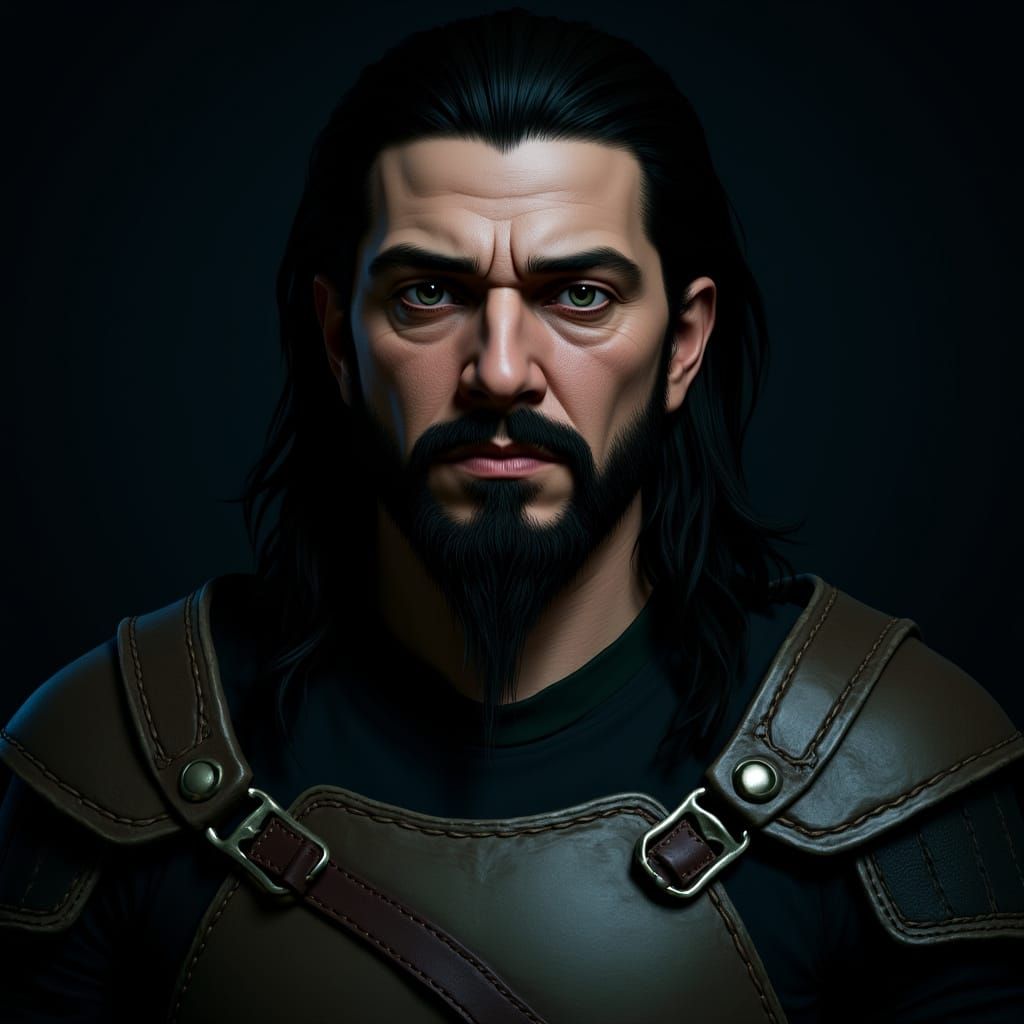 Medieval Warrior Portrait in Digital Art Style