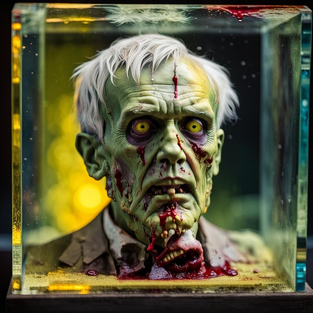 Zombie Thomas Edison in Crystal Cube