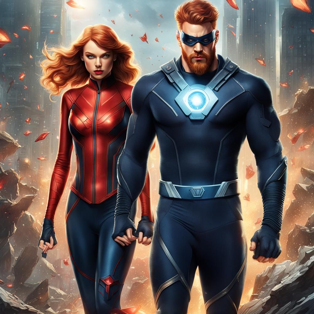 Taylor Swift and Travis Kelce as X-Men in High Fantasy