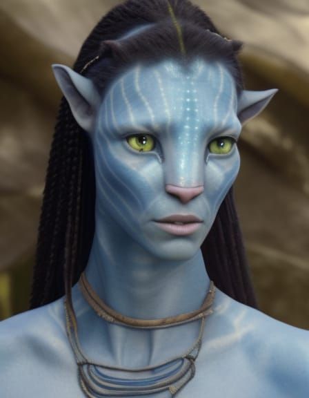 Photorealistic Portrait of a Female Na'vi Character