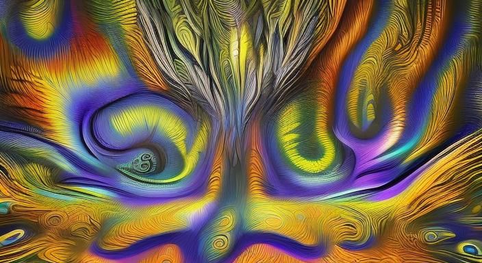 Psychedelic Cat-Kangaroo in 1960s Style