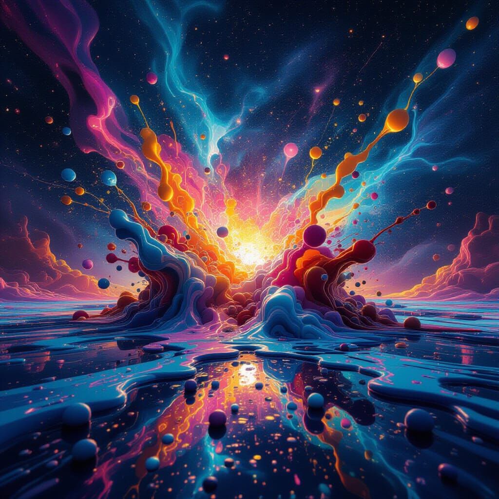 Exploding Universe of Melting Shapes and Colors
