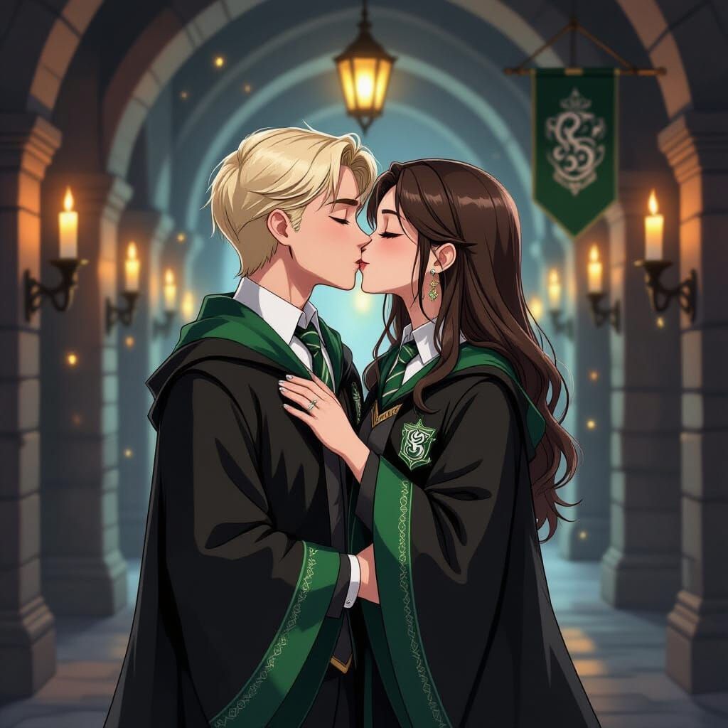 Anime Kiss in Hogwarts Hidden Corridor
