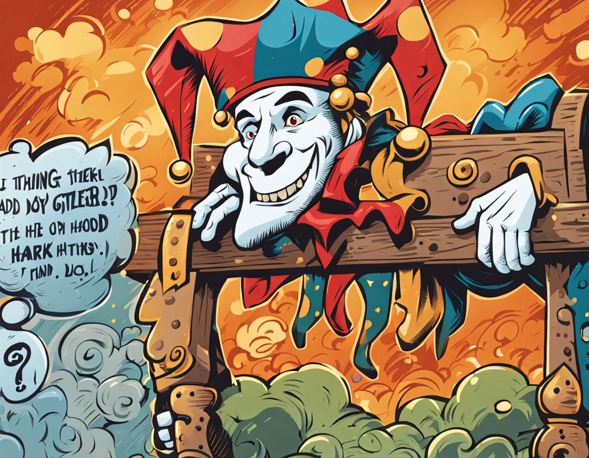 Medieval Jester Punished in Stocks Digital Art
