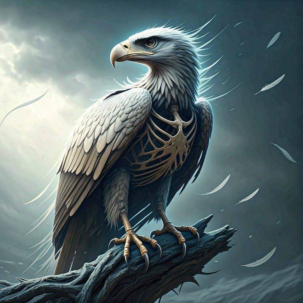 Surrealistic, the trees bend in the wind. A medium shot of a...