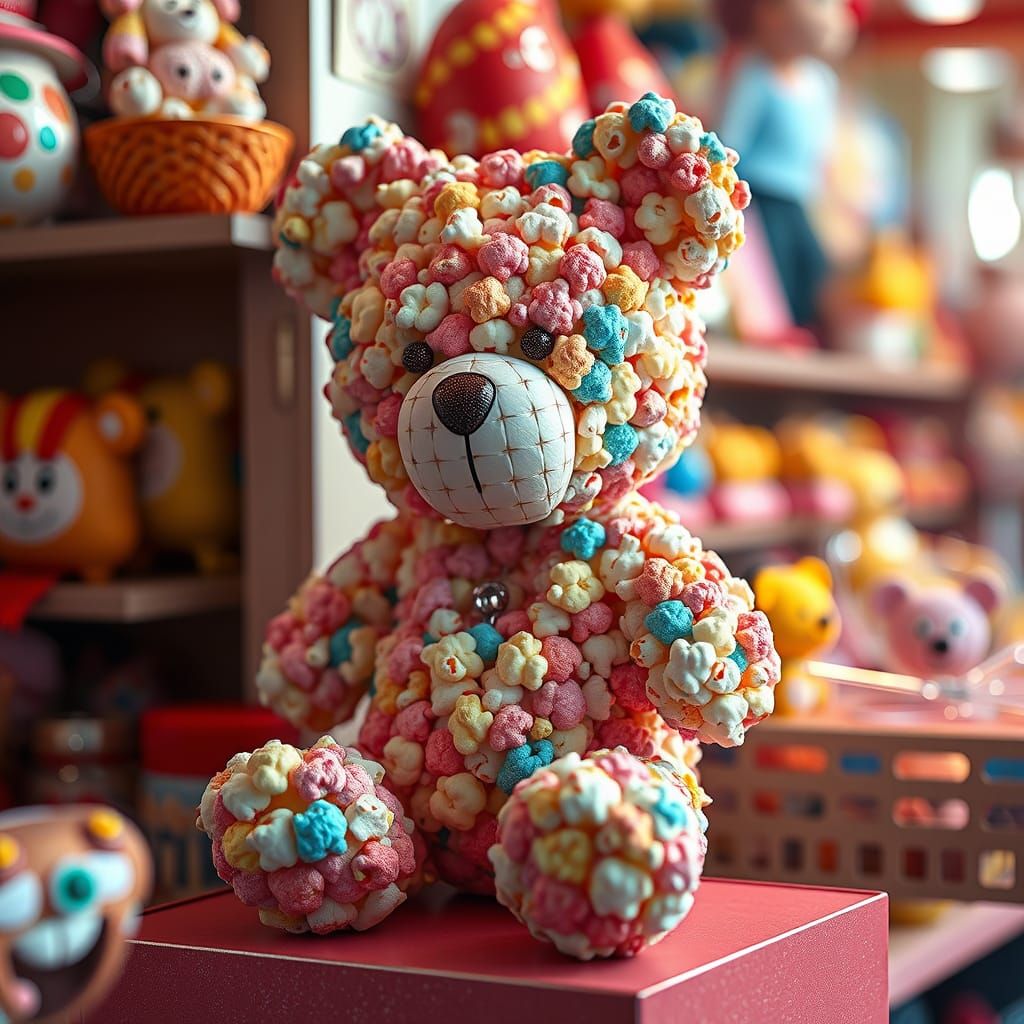 Teddy bear shaped popcorn
