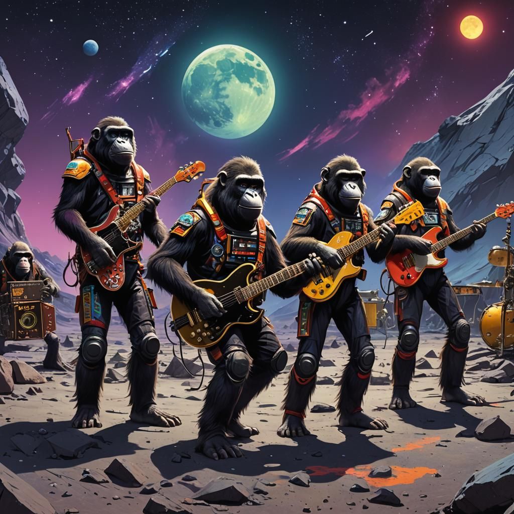 Ape Band Rocks the Moon in Kiss Style