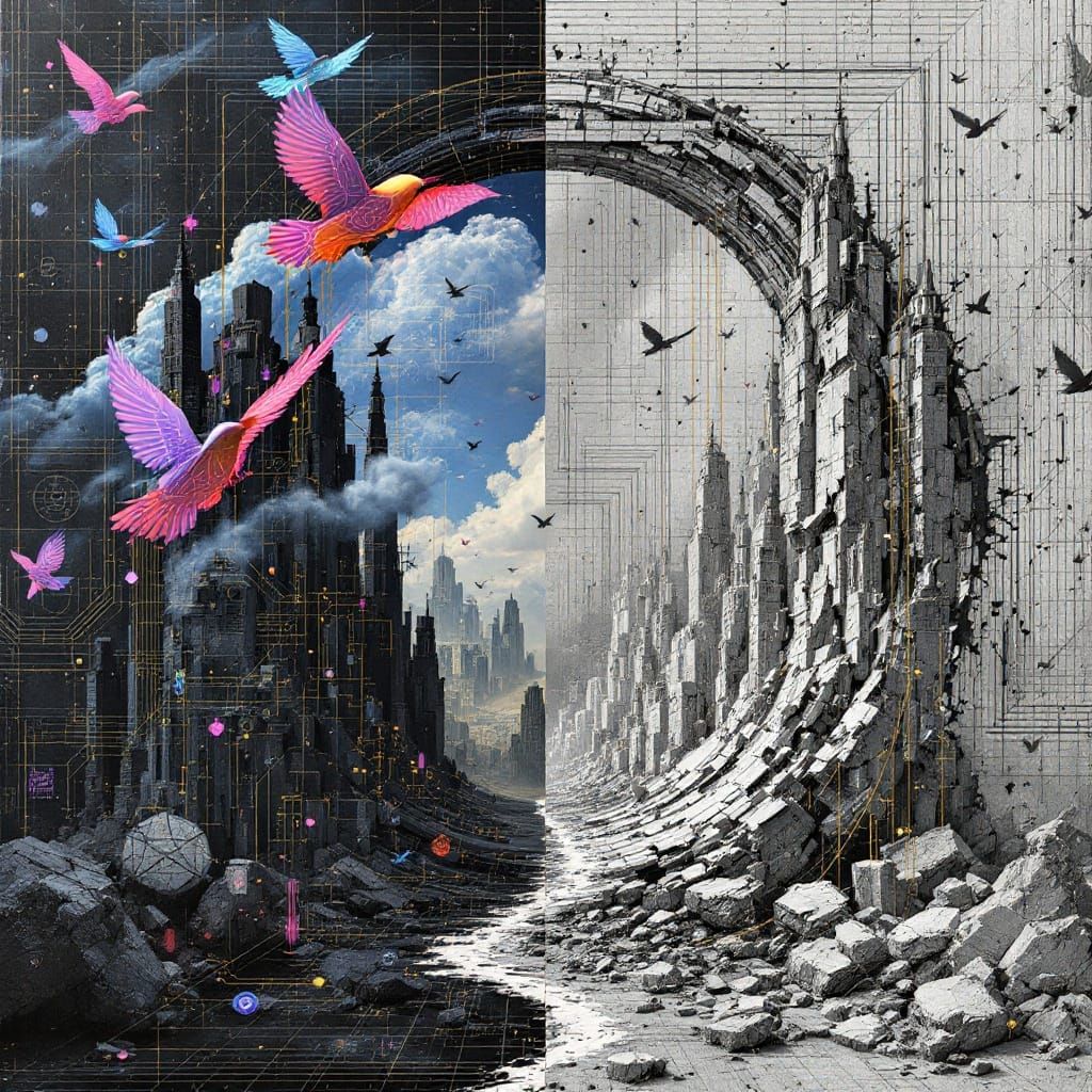 Corroded Cityscape: Dream Logic vs. Rational Grid