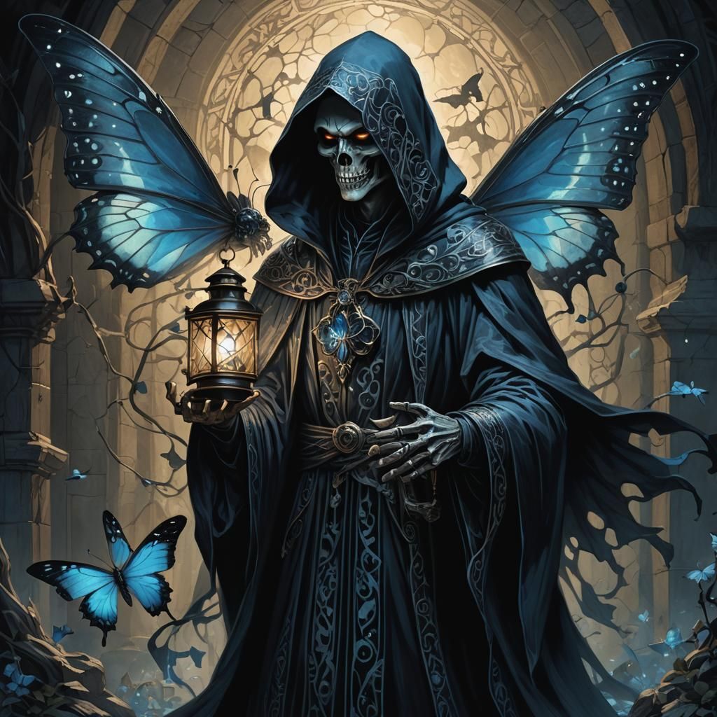 Ethereal Necromancer in Dark Fantasy Illustration