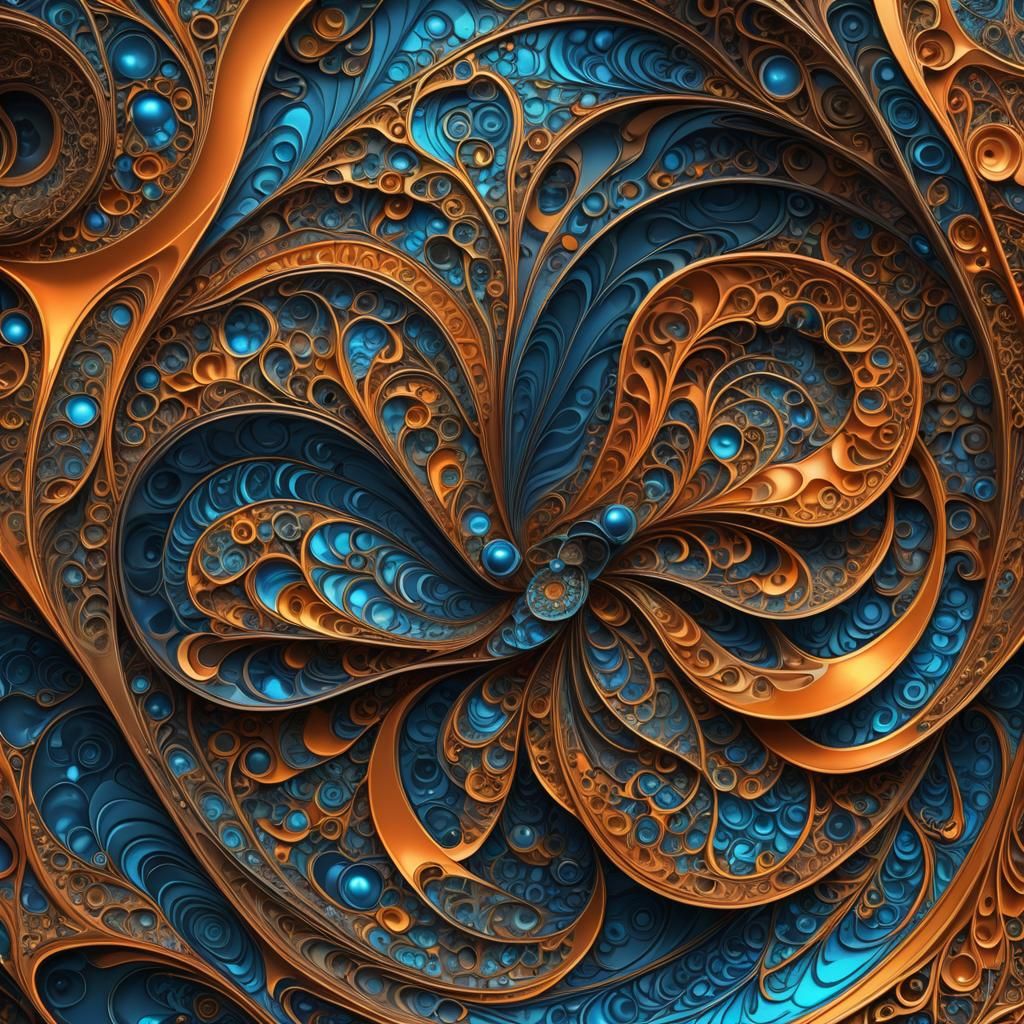 Abstract Fractal: Brown Plate in Mid-Air
