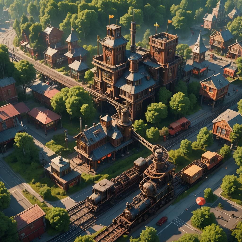 McDonald's Cityscape Powered by Wooden Machinery